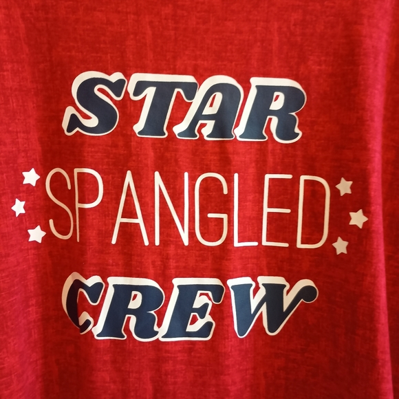 Star Spangled Crew Red Patriotic T-Shirt Women’s 2X USA Graphic Tee 4th of July‎ - Picture 4 of 11